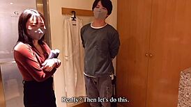 Chocolate-Slick Bathroom Sex with Young Japanese Couple on Valentine's Day