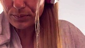 Gym cardio heats up, shirt off, wet pussy exposed