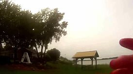 Amateur wife gets creampie in public park