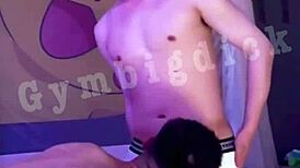 Is this handsome asian twink riding bareback on his boyfriend's cock in their homemade video?