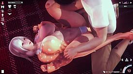 White-Haired Girl Intense Sex In Hentai