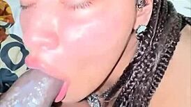 BBW Sucks Big Black Cock After Cum Facial