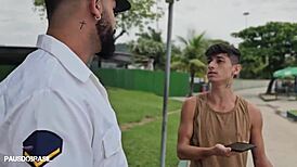 capitao pounding the twink's ass with monster cock interracial blowjob 😏