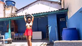 dancing funk naked in backyard