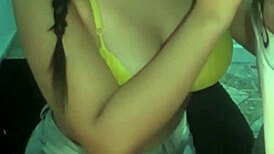 In this close-up scene, laurencat eagerly takes the cumshot in her mouth.