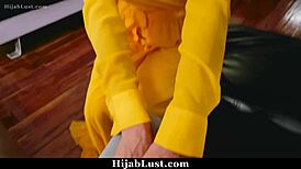 I calm my hijab stepmom's nerves with my monster cock