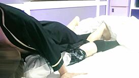 Amateur Schoolgirl In Uniform Cosplay Gets Handjob And Blowjob Before Creampie