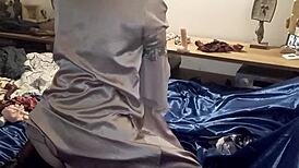 french slut in satin panties gets ass licked 😏