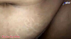 Milf Step Mom and Step Son Share a Bed for Hot Handjob Action in Homemade Clip