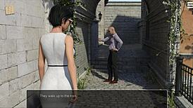 brunette with big tits submits to master in outdoor setting