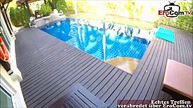 Petite Blonde Vacationer Gets Fucked And Swallows In POV By German User