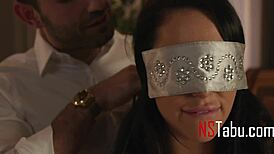 blindfolded hotwife mj fresh gets wild with deepthroat action in a rough cuckold scene