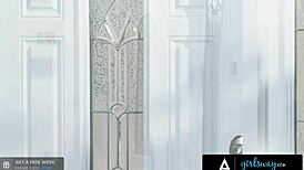 Girlsway - Using Big Strap-On On Sexy Redhead Neighbor Doggystyle And Scissoring