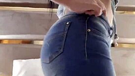 This Latina's big ass in thong on webcam