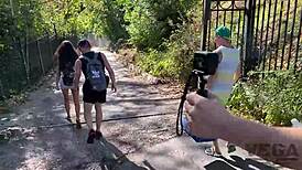 lost whore in forest, hey, three strangers fill all her holes