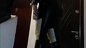 Intriguing latex goddess femdom anime hentai scene