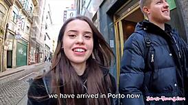 jamie young in horny portuguese adventure, sucking monster cock outdoors with pov master 😈