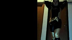 Intriguing latex goddess femdom anime hentai scene