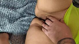 Just chilling while she fingers her tight wet pussy and jerks me off