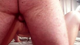 i can't believe this wild 3some, pounding two tight holes doggy style with one hard rod!