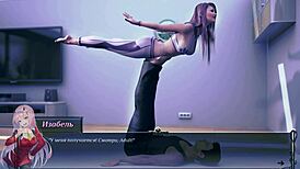 Erotic yoga game with the deluca family