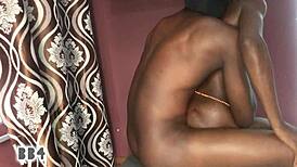 Petite ebony girl with big ass experiences various dirty sex positions ending in creampie and cumshot.