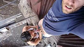 Charming old town explored by amateurs in outdoor mexican setting