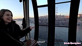 jamie young in horny portuguese adventure, sucking monster cock outdoors with pov master 😈