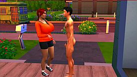 Aunt and nephew indulge in wild anime tit play