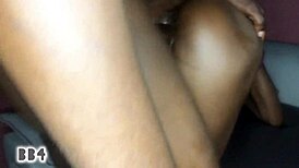 Petite ebony girl with big ass experiences various dirty sex positions ending in creampie and cumshot.