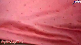 Milf Step Mom and Step Son Share a Bed for Hot Handjob Action in Homemade Clip