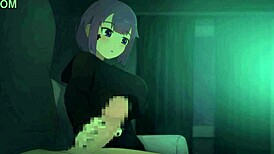 vel story handjob in hentai anime pov, suggestive cartoon stroking action