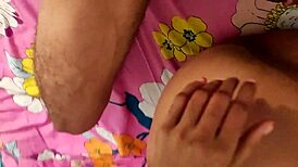 Hanif and adori's girlfriend deepthroats then rides hard cock in homemade video!