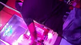 Night club in Ecuador sets the scene for a Venezuelan babe dancing sexy on the desk