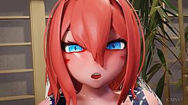 Dealing with a naughty cat in anime