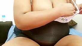 I can't resist my Asian aunt's big tits.