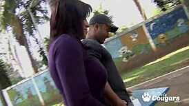 chunky brazilian milf drilled in her big brown booty, yo