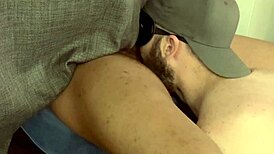 guy swallows at gloryhole