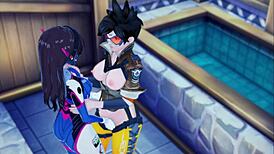 Wow! Dva And Tracer Take Turns Eating Pussy And Tribbing In Uncensored Overwatch Lesbian Hentai!