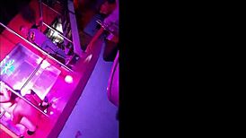 Night club in Ecuador sets the scene for a Venezuelan babe dancing sexy on the desk