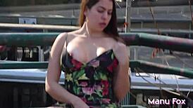 Manu Fox Caught Masturbating And Showing Big Ass On Public Street Full Video