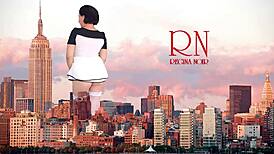 Wow, Giant Lady Without Panties Struts Through City Like King Kong! What a Show!