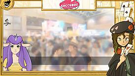 In sweet dreams succubus, she gives blowjobs to monsters.