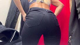 Very sexy tight pants caught on camera