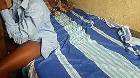 Missionary hard fucking ebony teen with monster cock in african homemade quickie