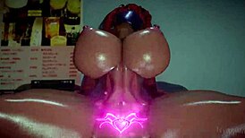 feline the blue moans with monster cock in hentai action