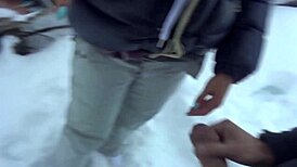hot student sucks professor's monster cock after outdoor ski lesson