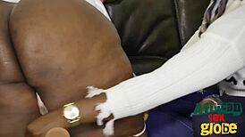 That ebony mother-in-law's big ass bent over tempts me