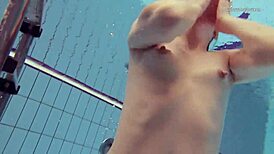 Tiny Nastya’s Tight Ass Stuns by the Pool