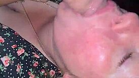 Live shot of gay BBW deepthroating monster cock. No edits.